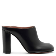 Black leather mules from Alaïa. The Babylone black leather mules are made of smooth calf leather with a rounded toe, set on a block heel measuring 110mm. Leather soleTrue to sizeMade in Italy Black Leather Mules, Leather Mules, Calf Leather, Block Heels, Black Leather, In Italy, Italy, Heels, Leather