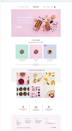 the website is designed to look like it could be used for food and desserts