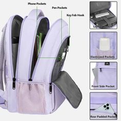 Everyday Backpack for School Description Product Dimensions: 7.8 x 12 x 18 inches; Item Weight: 1.65 pounds; Main Compartment Capacity: 28L; Material: Durable water resistant polyester fabric; Backpack For Laptop, Backpack For College, Shopify Seo, Backpack For School, Everyday Backpack, College Backpack, Laptop Rucksack, Student Backpacks, Lavender Purple