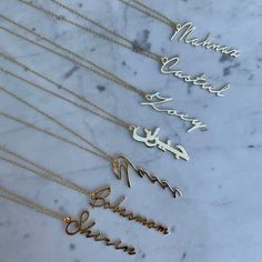 New in! The perfect gifts for birthdays and the upcoming holidays.. Our new cursive name necklace is made from sterling silver with 18k gold plating. Measures 16-18 inches long. Adjustable. Orders ship in 2-3 days unless otherwise stated on the listing (custom orders take a few weeks). Please contact me for more info to get exact shipping & processing times. QUESTIONS? Email us at info@gemmaazzurro.com  ** 2 weeks production time ** Name Necklace Silver, Etsy Personalized Gifts, Name Jewelry, Custom Name Necklace, Gold Plated Silver, Shine Bright, Necklace Silver, Name Necklace, Gold Plating