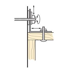 a drawing of a wooden beam with an arrow pointing to the top and bottom of it