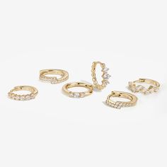 For the girl who sets her own style rules: Meet the Tate earring set. With its six-piece collection of all-asymmetrical pieces, you’re free to create a look that’s uniquely yours. Forget left and right—mix and match to your heart’s content and embrace your own fashion freedom. Created with a sterling silver base and utilizing luxury 14 karat gold plating, this Adorn Luxe hoop earring set can be enjoyed season after season. Fine Jewelry Drop Cartilage Earrings, Fine Jewelry Cartilage Drop Earrings, Everyday Fine Jewelry Piercings, Elegant Stackable Everyday Earrings, Everyday Stackable Earrings, Elegant Stackable Huggie Earrings, Single Ear Cuff In Fine Jewelry Style, Hoop Earring Set, Pearl Earring Set