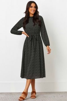 Modest Christmas Dresses, Midi Winter Dresses, Winter Church Dresses, Long Sleeve Winter Dresses, Modest Winter Dresses, Winter Wool Dress, Short Dress Patterns, Floral Print Short Dress, Styles Clothes