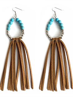 Description SPU: WER151065 Material: PU Style: Casual/Vacation Process: Conventional Occasion: Daily/festival/Party *The item does not include any accessories in the picture, unless stated otherwise in the product description. Size chart Size High CM INCH One-Size 13 5.12 Leather Tassel Earrings, Turquoise Leather, Vintage Turquoise, Leather Tassel, Festival Party, Tassel Earrings, Size 13, Style Casual, Size Chart