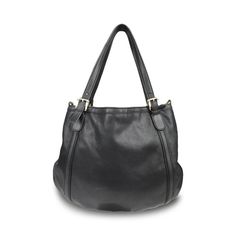 Gucci 'Britt' hobo bag in black smooth leather with with a large GG plaque in gold hardware. Features dual top buckle handles and a detachable crossbody strap. Brand = Gucci Condition = 7/10, Good. Some wear to leather body, scratching in metal hardware, wear to crossbody strap Dimensions = 16" x 13" x 0.25" top Handle = 9.5" Strap Drop = 12' Material = Leather Hardware = Soft Gold SKU = 10806-68 Gucci Bag With Gold-tone Hardware And Top Handle, Gucci Calf Leather Shoulder Bag With Branded Hardware, Gucci Calf Leather Bag With Branded Hardware, Gucci Top Handle Bag With Gold-tone Hardware, Gucci Bucket Bag With Gold-tone Hardware For Travel, Gucci Crossbody Satchel With Gold-tone Hardware, Gucci Satchel With Top Handle And Branded Hardware, Gucci Soft Leather Crossbody Shoulder Bag, Gucci Satchel Shoulder Bag For Daily Use