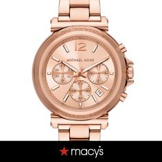 in stock Steel Watch, Stainless Steel Watch, Chronograph, Gold Tones, In Store, Buy Online, Michael Kors, Pick Up, Rose Gold