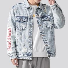 Welcome to the 2023 Spring-Summer Collection and experience true fashion elegance with the large pieced-together jean jacket! Perfectly blending vintage styles and vogue flair. this denim jacket is patterned to add a bold and unique statement to your wardrobe. Offering a distinctive buttoned closure. ripped look. and creative printed design. you'll be sure to look and feel your best in this one-of-a-kind piece.Distinctive Features: Oversized Fit: Perfect for those looking for a bold and stylish Trendy Patchwork Denim Jacket For Streetwear, Oversized Casual Denim Jacket With Patchwork, Casual Oversized Patchwork Denim Jacket, Ripped Cotton Denim Jacket For Streetwear, Oversized Denim Blue Jacket With Patchwork, Spring Distressed Denim Jacket For Streetwear, Ripped Cotton Denim Jacket For Summer, Summer Ripped Cotton Denim Jacket, Trendy Patchwork Summer Outerwear