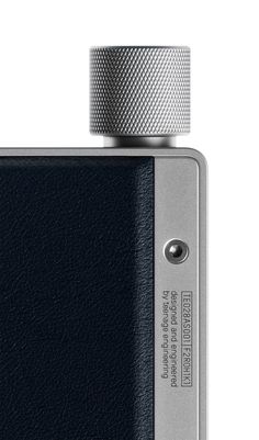 a black and silver lighter on a white background