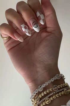 Checkered Nails DIY Are Now Trending On Pinterest Grunge Y2k Nails, Nails Checkered, Y2k Nail, Appetizer Ideas, Charcuterie Inspiration, Y2k Nails, Nail Swag