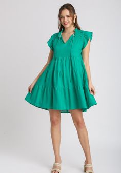 Umgee Linen A-Line Dress in Emerald Green Dresses Umgee Umgee Clothing, Thml Clothing, Umgee Dress, Short Layered, Umgee Tops, Tie Shorts, Dress Flowy, Short Cardigan, Dress Linen