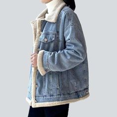 Introducing the 2023 Winter Collection's light wash winter denim jacket ââ‚?the perfect mix of enduring '90s trend and modern sophistication!Why It's Your Next Winter StapleThis established piece of outerwear is designed to bring you effortless trend and comfort. With an large silhouette and a light wash finish that creates a subtle vintage effect. this jacket is sure to make you stand out and turn heads. But it's not all about looks ââ‚?it also offers plenty of practicality. The buttoned closur Trendy Oversized Denim Jacket For Winter, Oversized Cotton Denim Jacket For Winter, Oversized Winter Denim Jacket, Oversized Light Blue Cotton Outerwear, Light Blue Oversized Cotton Outerwear, Light Blue Cotton Outerwear For Spring, Trendy Light Blue Denim Jacket For Fall, Oversized Long Sleeve Denim Jacket For Winter, Winter Light Wash Denim Jacket