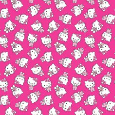 pink hello kitty wallpaper with bows and bow ties on the bottom half of it