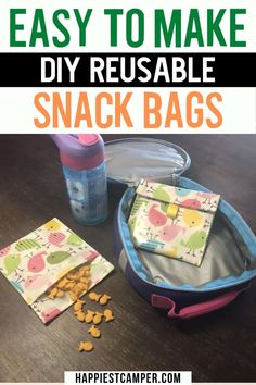 the easy to make diy reusable snack bags are great for kids and adults