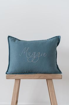 The Nursery Pillow - Pillow - Honey Moon Baby Co Name Pillows, Crib Pillows, Nursery Pillow, Baby Boy Cribs, Nursery Monogram, Newborn Gown, Baby Co, Nursery Pillows, French Navy