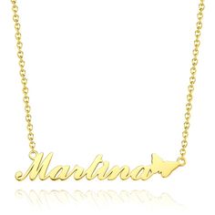 Name necklaces are a must for every fashionable woman. They have a fun and personalized feel to them. In addition, Name Necklace are versatile enough for everyday wear. Slip them on alone or layer them up for a bolder look. Depending on which style you get, you can customize one name, or two names. There are personalized infinity necklaces, retro nameplate necklaces, and modern bar necklaces. In addition to getting your own name, other options would be to get the name of a boyfriend, BFF, pet, p Elegant Personalized Stainless Steel Chain Necklace, Trendy Personalized Yellow Gold Name Necklace, Everyday Gold Charm Necklace With Custom Name, Everyday Adjustable Gold Name Necklace, Trendy Gold Custom Name Necklace, Trendy Custom Name Gold Necklace, Trendy Personalized Gold Name Necklace, Trendy Customized Nameplate Jewelry, Customized Trendy Nameplate Jewelry