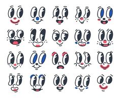 an image of cartoon faces with different expressions