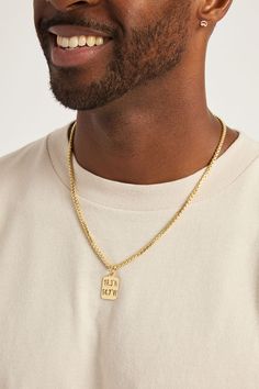 Pair the 14K gold St. John, U.S.V.I coordinates pendant with the perfect gold chain.