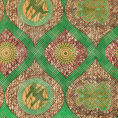 a green and brown pattern with circles on it