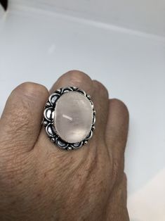 Lovely Piece of vintage 1970's hand cut silver work with low content silver NOT 925. About an inch stone of Rose Quartz Size 8 can be re sized to any size if you request it. There is a $15 jeweler's fee All rings are shipped in a nice gift box. Check out our over a THOUSAND great reviews Engraving is $4 per letter and is not always perfect depending on the piece. It can take a few days if the jeweler is busy. This is payable to Paypal Judithsltd@gmail.com Statement Ring Silver, Silver Work, Quartz Rose, Vintage Jewels, Vintage 1970s, Statement Ring, Rings Statement, Lovely Gift, Vintage Rings