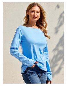 T shirt Tee Women's Light Blue Watermelon powder White Solid / Plain Color Basic Soft Daily S 2024 - $5.25 Spring Solid Color Stretch Shirt, Spring Stretch Solid Color Shirt, Light Blue Long Sleeve T-shirt For Spring, Spring Stretch Shirt In Solid Color, Basic Long Sleeve Shirt For Summer, Light Blue Stretch Tops With Solid Color, Casual Plain Blue Tops, Light Blue Long Sleeve Solid Top, Light Blue Long Sleeve Solid Color Top