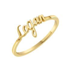 The 14K Solid Gold Custom Name Ring is one of our all time best sellers. Each ring is custom crafter by our master jewelers to ensure a perfect fit. Attached by a 1.2mm wire band, this ring will soon become your new favorite and hold a special place in your heart. . 

Size: Letters 5-6mm Height
14K Solid Gold
Lifetime Guarantee
Made in Los Angeles Name Ring, Name Rings, Gold Piece, Children In Need, Personalized Necklace, Metal Rings, Custom Name, Personalized Jewelry, All Time