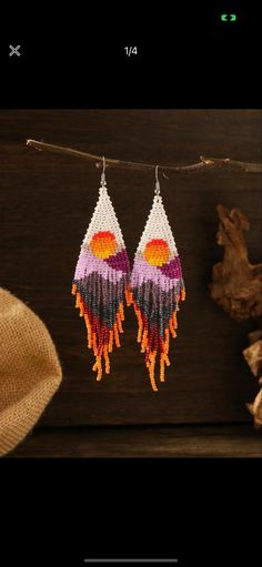 Beautiful sunset beaded earrings! Bohemian Dangle Beaded Earrings For Vacation, Bohemian Beaded Earrings For Vacation, Multicolor Tassel Earrings For Summer Beach, Orange Tassel Jewelry For Summer, Bohemian Beaded Dangling Earrings For Vacation, Summer Beach Tassel Earrings With Dangling Beads, Bohemian Orange Beaded Earrings For Beach, Multicolor Tassel Earrings For Summer Festival, Summer Orange Tassel Earrings Gift