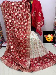 *wedding party, festival special Beautiful Lahenga* Pure  Banarasi Dolo silk langha & jari wark   & Jaipuri dai    dupatta pur Dola silk & *heavy banarsi blouse Designer product and designer work  Waist 44 Length 42 Dupatta size 2.50 mtr plus stitched with lining cotton linen Buy anyone lehenga matching necklace free Traditional Wear With Meenakari For Navratri, Art Silk Dupatta Sets For Traditional Ceremonies, Traditional Meenakari Anarkali Set In Dola Silk, Dola Silk Anarkali Set With Meenakari For Traditional Ceremonies, Art Silk Sets With Dupatta For Traditional Ceremonies, Diwali Paithani Silk Lehenga With Cutdana, Traditional Lehenga With Self Design, Traditional Ceremony Sets With Dupatta In Art Silk, Traditional Dola Silk Lehenga With Traditional Drape