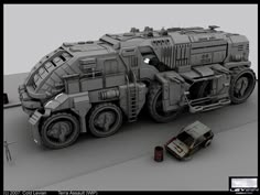 an image of a sci - fi vehicle in greyscape with the wheels down