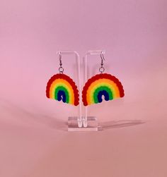 Rainbow perler bead earrings Perler Bead Earrings, Rainbow Pearl, Hanukkah Menorah, Rainbow Earrings, Menorah, Perler Bead, Bead Earrings, Perler Beads, Beaded Earrings