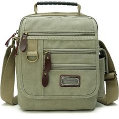 *Materials: The Canvas Shoulder Bag Use High-Quality Canvas Matching Solid Hardware Buckle And Pu Production, Which Is Wear-Resistant Dirt-Resistance. Sturdy And Durable *Size And Weight: Measurement In 9.4 X 3 X 10.6 Inch(L X W X H). Only 0.9lb/14.1oz. Adjustable Shoulder Strap, Suitable For All Seasons *Structure: There Are Three Zipper Pockets On The Cover, And One Zipper Pocket Under The Cover. There Are Side Pockets On Both Sides. There Is A Zipper Pocket On The Back. There Are Two Main Com Mens Bag, Weight Measurement, Small Messenger Bag, Canvas Messenger Bag, Messenger Bag Men, Small Canvas, Bag Canvas, Work Bag, Bag Vintage