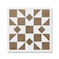 a square and triangle pattern made out of brown paper on a white background with the words,