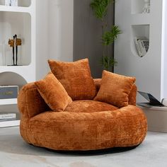 Comfortable and Soft-The material of the bean bag sofa chair is made of Chenille fabric, which is soft and delicate and has good warmth. Lounge sofa lining using excellent quality memory foam and high elasticity cotton combination, soft material and full filling, both to ensure very good comfort, but also has very good support Color: Orange. Chair Couch, Lazy Sofa, Bag Chair, Bean Bag, Sofa Chair, Bean Bag Chair, Couch, Sofa, Pillows