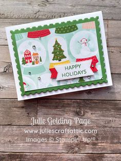 a handmade christmas card with the words happy holidays on it and an image of a snowman