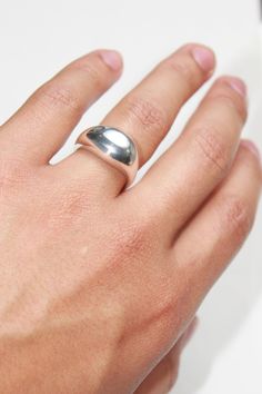 - 100% Sterling silver Modern Sterling Silver Dome Ring With Open Band, Adjustable Minimalist Sterling Silver Dome Ring, Handmade Minimalist Sterling Silver Dome Ring, Modern Adjustable Sterling Silver Dome Ring, Modernist Sterling Silver Dome Ring, Round Rings, Ring Size, Shoe Bag, Sterling Silver