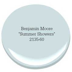 a white paint color with the words, benjamin moore summer showers 2130 - 60