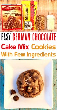 an insanely delicious german chocolate cake mix cookies