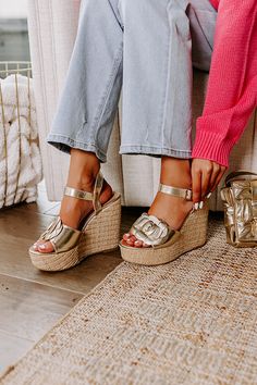 This wedge runs more true to size. Wedge Height: 5 1/4 inches Wedge Shoes Outfits, Espadrille Wedges Outfit, Wedges Shoes Outfit, Wedges Outfit, Olivia Rose, Impressions Online Boutique, Walking Down The Aisle, Mesh Material, Women Clothing Boutique