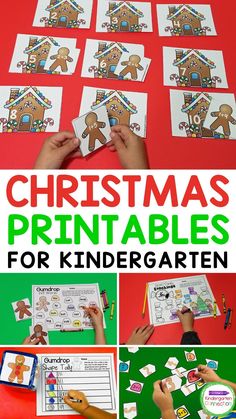 christmas printables for kids to make with their own hands and fingers, including gingerbread