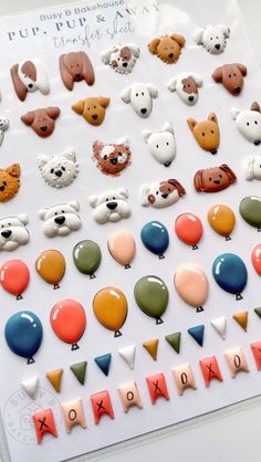 there are many different types of buttons on this sheet of stickers that you can use to decorate with your favorite animals