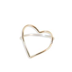 Timeless and iconic style, this delicate gold open heart ring can be an addition to any outfit and a perfect gift for any occasion. Metal: 14k gold filled Style: 15mm tall heart, 1,2mm thick band. Some are slightly asymmetrical. Size: Available in many sizes. If you would like your ring made in a custom size, other metal or would like a hammered textured added feel free to reach out. Minimalist Open Heart Ring, Minimalist Open Heart Midi Rings For Anniversary, Simple Gold Heart Ring For Valentine's Day, Everyday 14k Gold Heart Stackable Rings, Minimalist Open Heart Promise Ring, Minimalist Heart Ring With Open Heart Charm, Minimalist Open Heart Ring With Heart Charm, Everyday Open Heart Rings With Heart Charm, Dainty Open Heart Rings For Everyday