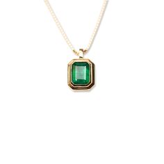 14k Emerald Bezel necklaceFeaturing a lustrous and stunning Zambian emerald forged in 14k yellow gold. We love the enhanced statement that this setting makes with its thick layer of gold perfectly bordering the natural emerald cut stone. Choose between a simple cable chain, or a box chain. Material: 14k Solid Gold Chain: 14k Cable Chain or Box ChainEmerald Carat weight: Approximately 1.5 CTWMade to order. Please allow 1 - 3 weeks for processing. Yellow Gold Necklace With Emerald Cut Bezel Setting, Yellow Gold Emerald-cut Necklace With Bezel Setting, Yellow Gold Emerald Cut Necklace With Bezel Setting, Timeless Emerald Necklace Gift, Yellow Gold Emerald Jewelry With Rectangular Stone, Gold Emerald-cut Jewelry With Bezel Setting, Gold Emerald Cut Jewelry With Bezel Setting, 14k Gold Emerald Cut Emerald Necklace, Gold Jewelry With Emerald Cut Bezel Setting