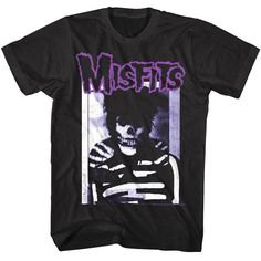 Misfits Men's T-Shirt by American Classics If you like Horror Punk there is a good chance you love The Misfits. The band made use of horror film and science fiction themes through makeup, clothing, artwork, and lyrics drawn from B movies from the 1950s. Musically The Misfits are often recognized as originators of the horror punk and psychobilly subgenres and have drawn from punk rock, heavy metal, and 1950s rock 'n roll and rockabilly to create their style. They are considered icons in punk musi Halloween Concert T-shirt With Screen Print, Halloween Rocker T-shirt For Concerts, Alternative Pre-shrunk T-shirt, Pre-shrunk Punk T-shirt For Music Festivals, Band Merch T-shirt For Fan Merchandise, Edgy Halloween Concert T-shirt, Halloween Band Logo T-shirt For Streetwear, Halloween Streetwear T-shirt With Band Logo, Emo Halloween Concert T-shirt