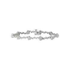 Featuring a heart motif lined with dazzling, round-cut diamonds, this sterling silver bracelet beautifully accents your favorite outfits. Featuring a heart motif lined with dazzling, round-cut diamonds, this sterling silver bracelet beautifully accents your favorite outfits. Length: 7 in. Clasp: safety Metal: sterling silver Plating: rhodium Finish: polished Packaging: boxedDIAMOND DETAILS Total weight: 1 ct. Shape: round Setting: prong Gemstones may have been treated to enhance their appearance Luxury Sterling Silver Heart Bracelet For Anniversary, Diamond Heart Bracelet With Diamond Accents, Diamond Heart Bracelet With Accents, Heart Shaped Diamond Bracelet With Accents, Elegant Diamond Accents Bracelet For Valentine's Day, Luxury Diamond Heart Bracelet For Anniversary, Elegant Diamond Bracelet With Accents For Valentine's Day, Elegant Heart-shaped Brilliant Cut Diamond Bracelet, Classic Diamond Bracelets For Valentine's Day