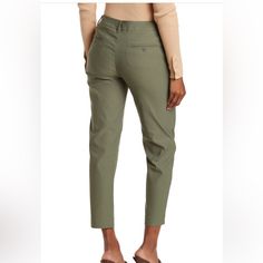 Brand New Dress Pants- Never Worn And Still Have Tags Size 6 Color- Prairie Sage Spring Khaki High-waisted Work Pants, Green Bottoms With Pockets For Business Casual, Fitted Khaki Chinos For Spring, Green Workwear Bottoms With Welt Pockets, Green Relaxed Fit Bottoms For Business Casual, Stretch Cargo Pants For Spring Workwear, Green Casual Bottoms For Business Casual, Stretch Khaki Bottoms For Workwear, Mid-rise Chinos For Summer Workwear