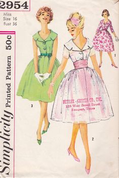 an old fashion sewing pattern from the 1950's