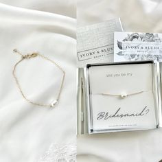 the brides bracelet and necklace are in their gift box, along with other items