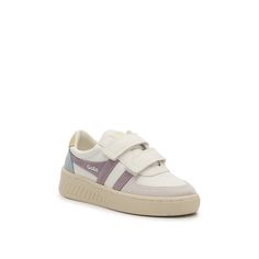 Gola-Grandslam Trident Sneaker - Kids' Subtle contrasting colors add the perfect amount of vintage-inspired charm to the Glamslam Trident sneakers from Gola. This vulcanized pair features dual hook and loop straps so your little one can get them on and off all by themselves. Not sure which size to order? Click here to check out our Kids’ Measuring Guide! For more helpful tips and sizing FAQs, click here . White Retro Sneakers For School, Kids Sneakers, Hook And Loop, Helpful Tips, Our Kids, Contrasting Colors, Vintage Inspired, Sneakers, Purple