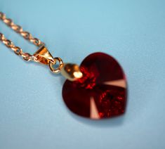 Swarovski heart necklace, crystal necklace, red, siam, heart necklace, BelleCrystals, Valentine's gift, Valentine's necklace, siam necklace #SwarovskiNecklace #RoseGoldChain #HeartNecklace #RoseGoldNecklace #Swarovski #PendantNecklace #ValentinesGift #CrystalNecklace #necklace #dainty Swarovski Heart Necklace, Rose Gold Plate, Swarovski Heart, Heart Crystal, Swarovski Stones, Swarovski Necklace, Necklace Red, Rose Gold Chain, Necklace Crystal