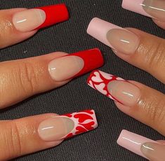 Vday Nails, Simple Acrylic Nails, Nail Idea, Tip Nails, Design Nails, Dream Nails, Fire Nails, Funky Nails