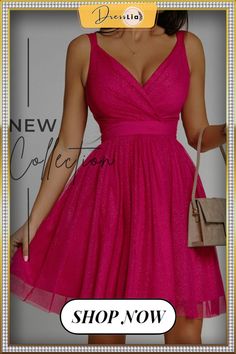 Keep It Fancy Tulle Party Event Mini Dress Glamorous V-neck Dress For Wedding Guest, Knee-length Summer Party Dresses, Summer Party A-line Dress, Chic A-line Mini Dress For Party, Pink Cocktail Dress For Evening, Glamorous A-line Summer Evening Dress, Pink Evening Cocktail Dress, Pink Tulle Evening Dress For Party, Flirty Formal Dresses For Party Season